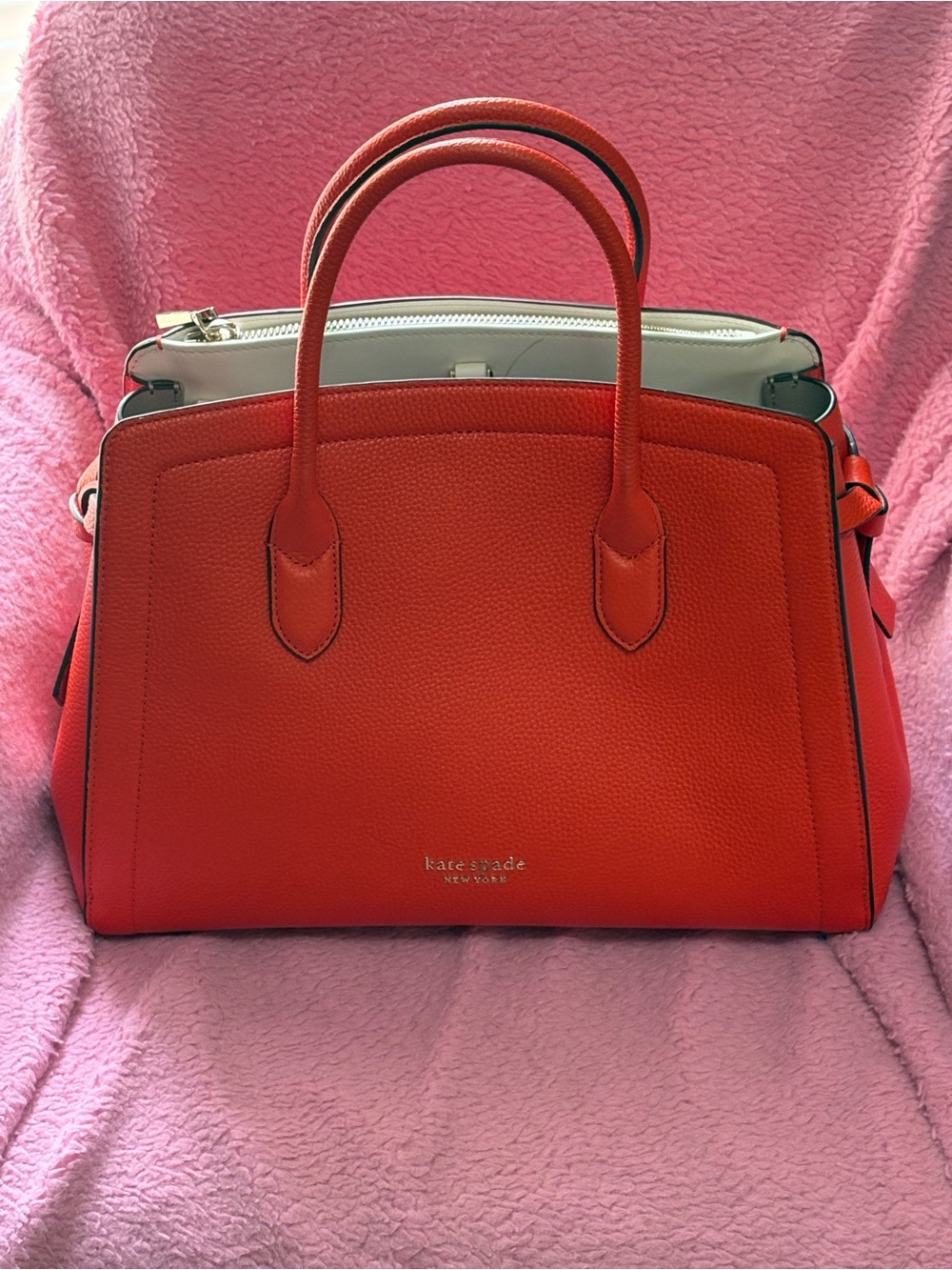 kate spade Knott pebbled leather satchel